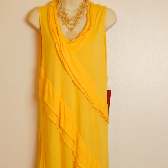 Rafaella Tops - Rafaella Yellow Tunic Top Blouse Size L 12